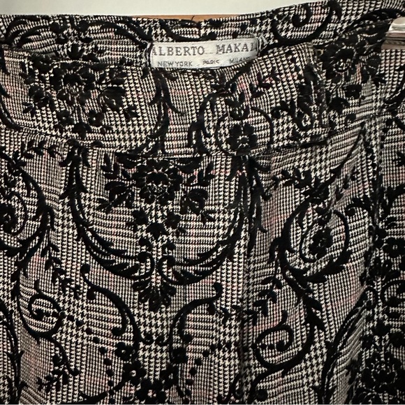 Vintage Alberto Makali Velvet Paisley Plaid Pants Size 4 - Picture 5 of 11
